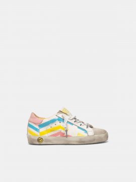 Superstar sneakers with multicolour flag print